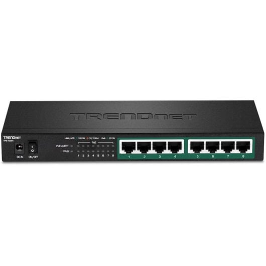 Switch TRENDnet TPE-TG84 Gigabit 8 Puertos PoE+ Sin Ventilador Montaje Pared