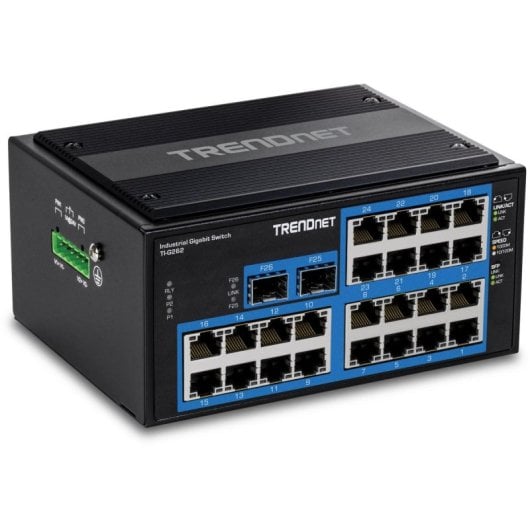 Switch Trendnet TI-G262 24 Puertos Gigabit 2 SFP Industrial DC