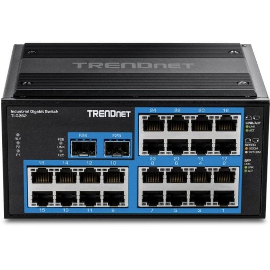 Switch Trendnet TI-G262 24 Puertos Gigabit 2 SFP Industrial DC