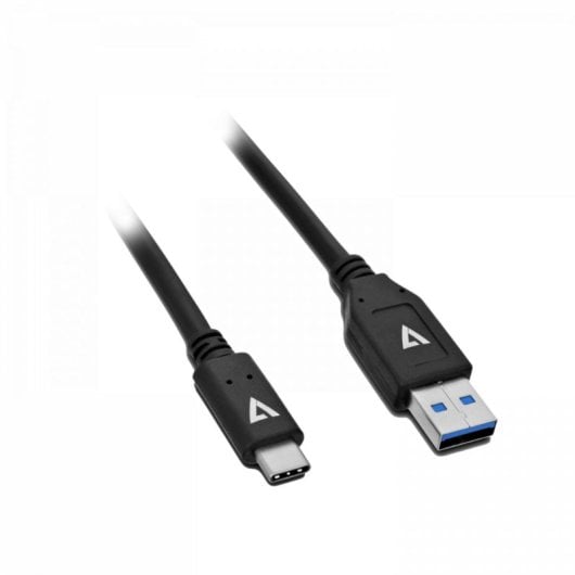 Cabo USB V7 CBLCU2A2-2E USB A macho a USB-C macho 2 m preto conector dourado