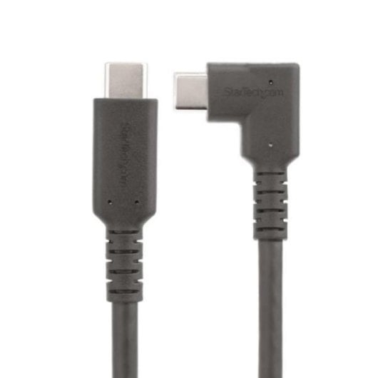 Cabo USB-C StarTech.com RUSB315CC2MBR 2m 100W 4K 60Hz ângulo direito resistente preto