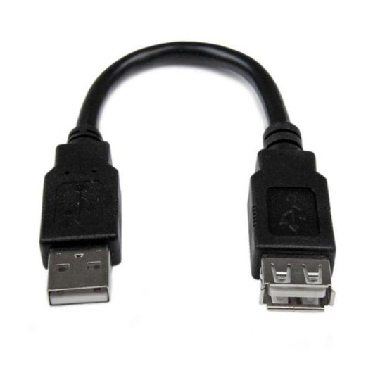USB-Verlängerungskabel StarTech USB 2.0 0,15 m Stecker Buchse schwarz vernickelt