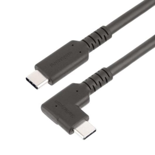 Cabo USB-C StarTech RUSB31CC1MBR 1m Angulado Resistente 100W 10Gbps Preto