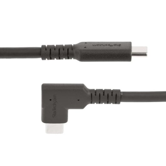 Cabo USB-C StarTech RUSB31CC1MBR 1m Angulado Resistente 100W 10Gbps Preto