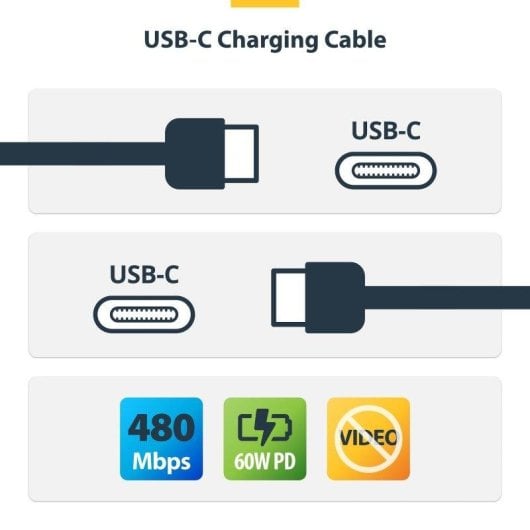 StarTech Cable de Carga USB-C de 3m PD 60W 3A Macho a Macho Gris