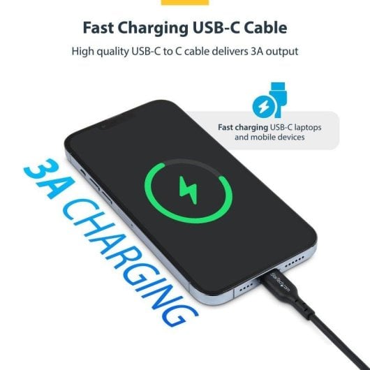 StarTech Cable de Carga USB-C de 3m PD 60W 3A Macho a Macho Gris