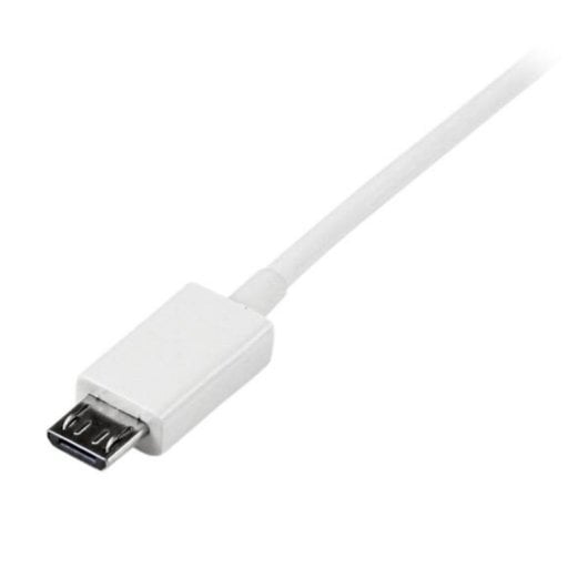 Cable USB StarTech USBPAUB2MW 2m USB A a Micro USB B Macho Blanco alta velocidad