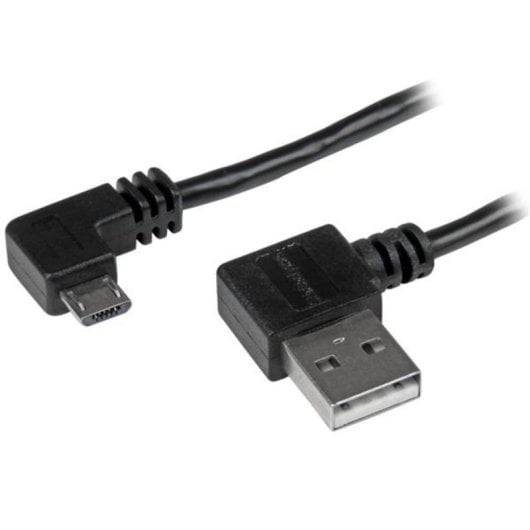 Cable USB Micro-USB 2.0 StarTech 2m Conectores Acodados Derecho Macho Negro