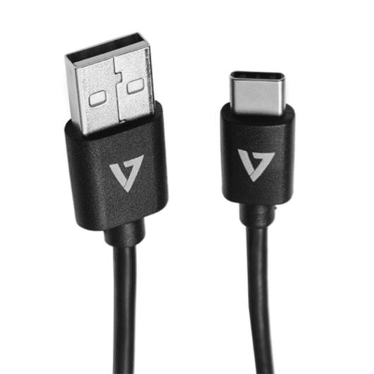 Cable USB V7 2m USB A a USB C Macho/Macho Negro Blindado Plug and Play