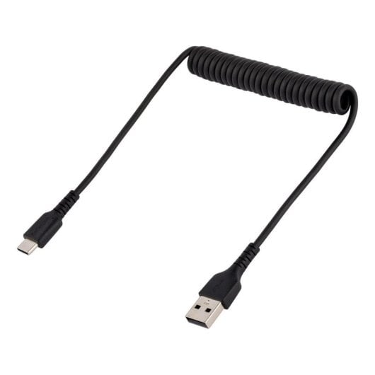 Cable USB A a USB C Rizado StarTech 0.5m Carga Rápida y Alta Resistencia