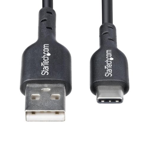 Cabo USB StarTech.com USB-A para USB-C 1 m 3A Revestimento TPE Preto