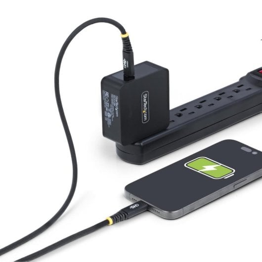 Cable USB C StarTech.com S2CEPR2M-USB-CABLE 2 m Silicona mallada USB 2.0 PD 240 W Negro