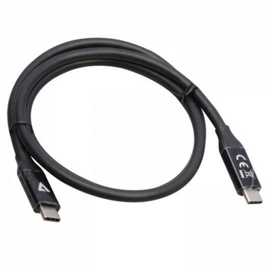 Cabo USB V7 V7USB4-80CM USB-C 0,8 m 40 Gbit/s Preto Alta Velocidade