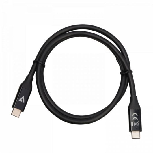 Cabo USB V7 V7USB4-80CM USB-C 0,8 m 40 Gbit/s Preto Alta Velocidade