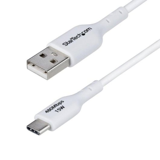 Cabo USB StarTech 1m USB-A a USB-C 3A Carga Rápida Sincronização Branco