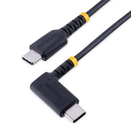 Cabo USB-C StarTech USB2CCAR1M em ângulo reto 1 m Preto 3A 60W PD Fibra Aramida