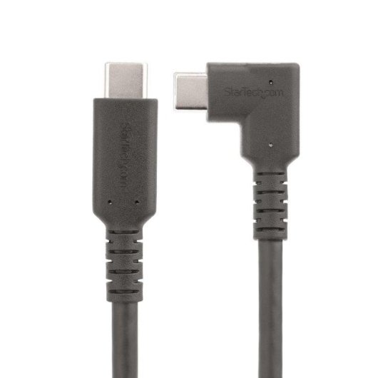 Cable USB-C StarTech 50cm Acodado USB 3.2 Gen 2 10Gbps 100W DisplayPort 4K Noir