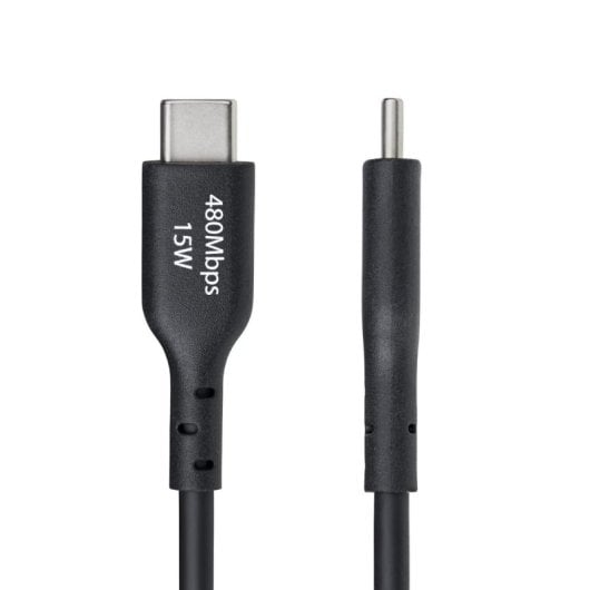 Cable USB-A a USB-C StarTech 0,15 m 3A TPE Negro Sincronización y Carga Rápida