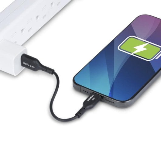 Cable USB-A a USB-C StarTech 0,15 m 3A TPE Negro Sincronización y Carga Rápida