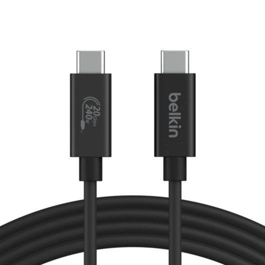 Cable USB C Belkin INZ004BT2MBK 2 m USB4 Gen 2x2 20 Gbit/s Reforzado Negro