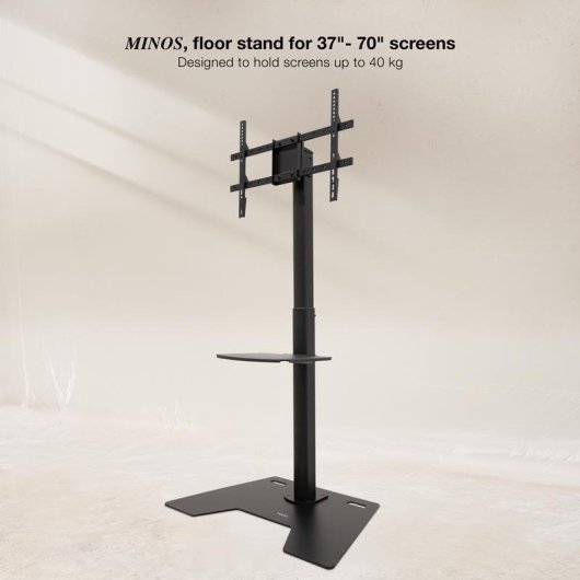 TooQ Supporto da Terra 37 a 70" VESA 200x200 a 600x400 Max 70Kg Nero