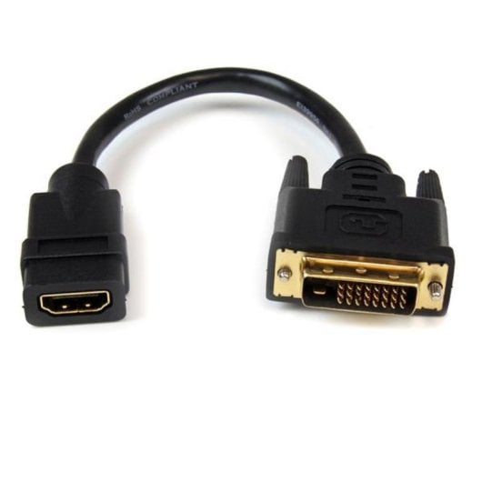 Adaptador HDMI a DVI-D StarTech 20cm Negro Blindado Oro Soporte 1920x1200