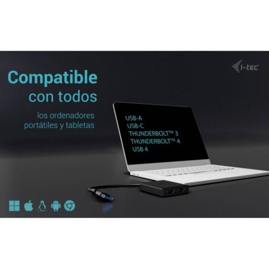 Adaptador HDMI i-tec USB-A/USB-C Dual Video 4K 60Hz 2x HDMI 0,27m Negro