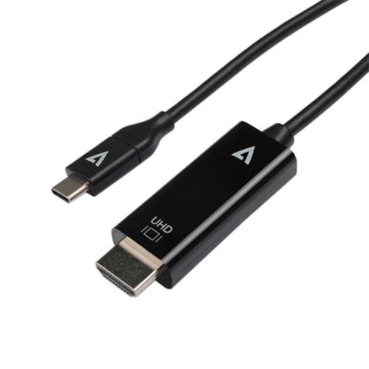 Cable USB-C V7 V7UCHDMI-1M 1 m 4K HDMI negros transfer 21.6 Gbps Plug and Play