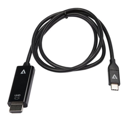 Cable USB-C V7 V7UCHDMI-1M 1 m 4K HDMI negros transfer 21.6 Gbps Plug and Play