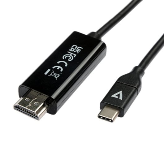 Cable V7 V7UCHDMI-2M USB-C a HDMI 2 m Negro 4K Plug and Play