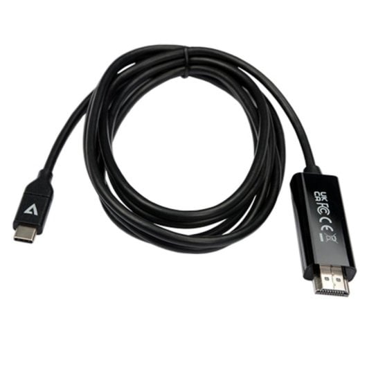 Cable V7 V7UCHDMI-2M USB-C a HDMI 2 m Negro 4K Plug and Play