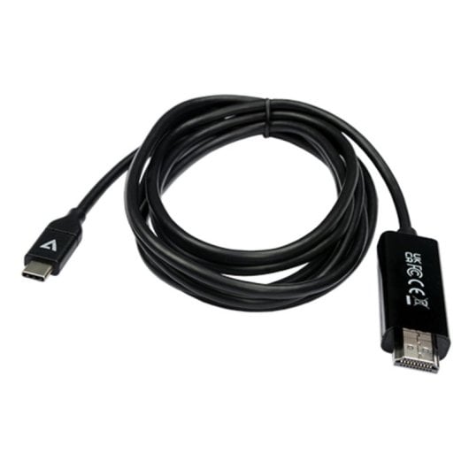 Cable V7 V7UCHDMI-2M USB-C a HDMI 2 m Negro 4K Plug and Play