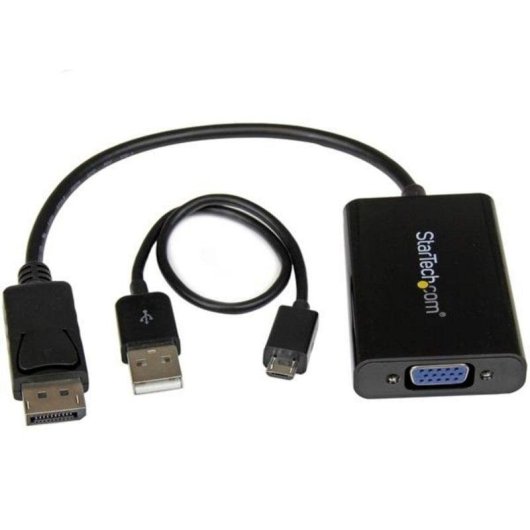 Adaptador DisplayPort StarTech DP2VGAAMM3M Ativo Áudio 0,18 m 1920x1200p Preto
