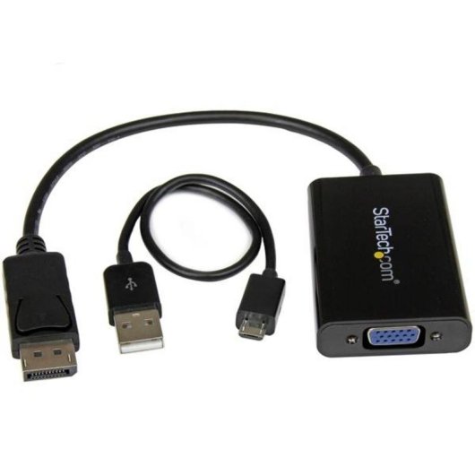 Adaptador DisplayPort StarTech DP2VGAAMM3M Ativo Áudio 0,18 m 1920x1200p Preto