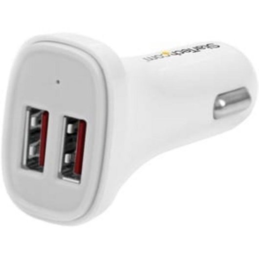 Carregador Auto USB Dupla Porta Startech 24W 4.8A Branco Smart IC