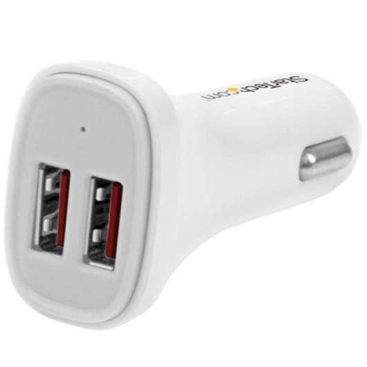 Carregador Auto USB Dupla Porta Startech 24W 4.8A Branco Smart IC