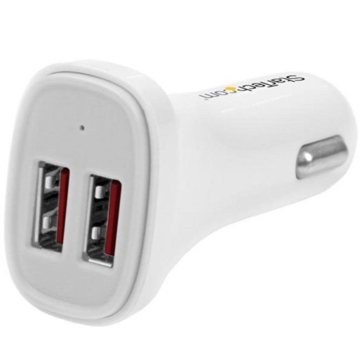 Carregador Auto USB Dupla Porta Startech 24W 4.8A Branco Smart IC