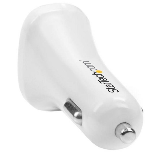 Carregador Auto USB Dupla Porta Startech 24W 4.8A Branco Smart IC