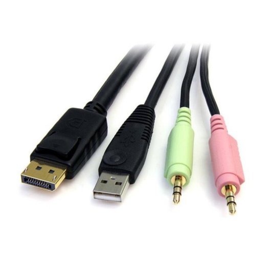 Cavo KVM DisplayPort StarTech DP4N1USB6 USB audio microfono 1,83 m nero