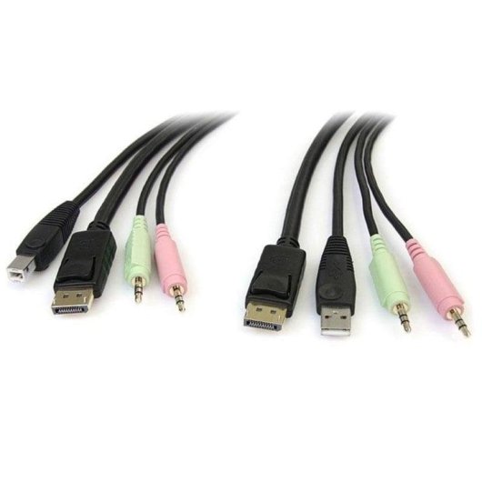 Cavo KVM DisplayPort StarTech DP4N1USB6 USB audio microfono 1,83 m nero