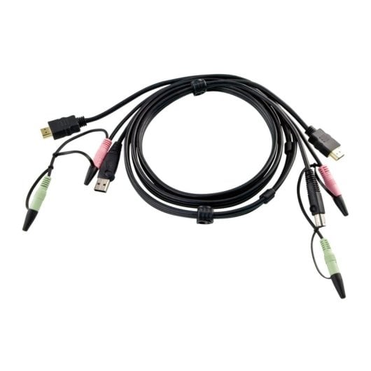 Cable KVM ATEN HDMI USB 1.8 m Negro con audio USB A/USB B 2x3.5mm macho