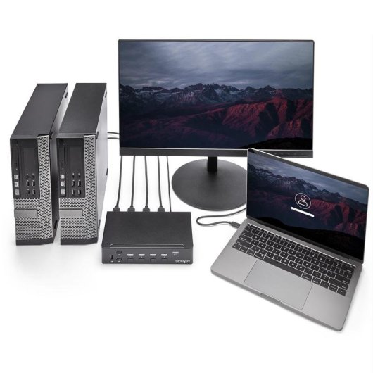 Comutador KVM Aten 2L-7D03U USB VGA Áudio 3m Preto 3 em 1