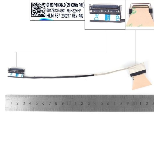 Câble flexible pour ordinateur portable HP 830 G7 835 G7 250 400 nits 6017b1374901 FHD 30 broches