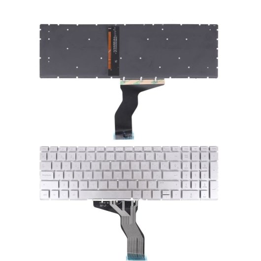 Clavier pour ordinateur portable HP Pavilion 15-bs, rétroéclairé, argent