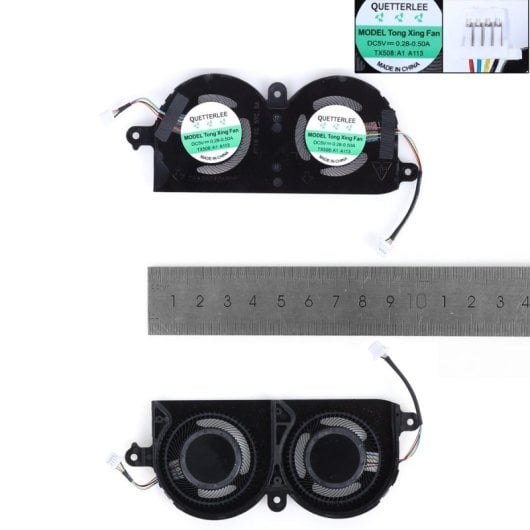 Ventilador para portátil Dell XPS 13 9370 9380 9390 P82G 9305 0980WH