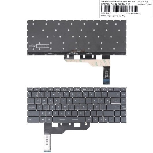 Teclado retroiluminado para portátil Msi Stealth 15m GS66 Stealth GE66 Raider preto