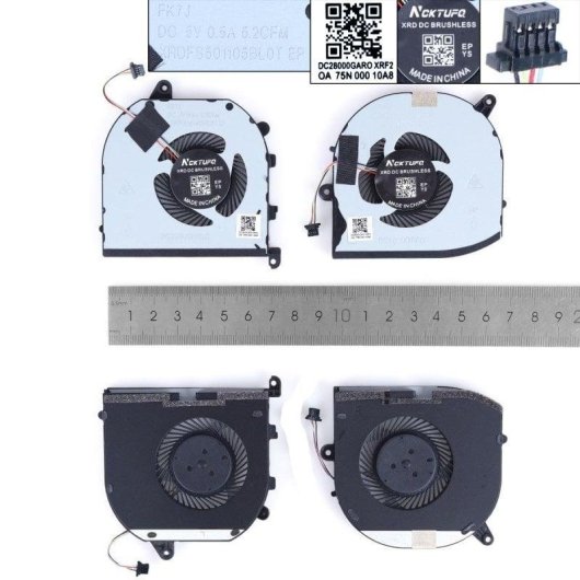 Lüfter CPU+GPU Für Dell XPS15 9570 7590 M5530 M5540 P56f Portatilmovil