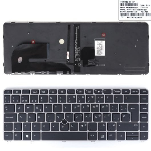 Clavier d'ordinateur portable rétro-éclairé pour Hp 840 G3 745 G3 848 G3 840 G4 745 G4 Zbook 12-0155c-dz01-k19 argent