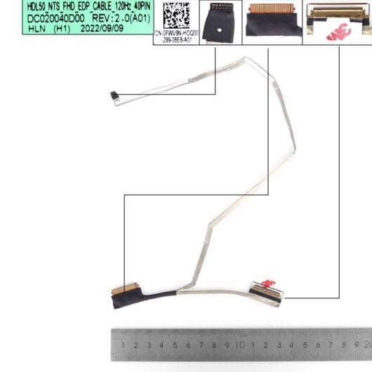Cabo flexível para portátil Dell Inspiron 3520 3525 3521 0fwv9n Dc020040d00 FHD 40 pinos