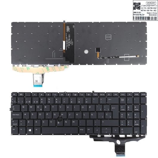 Tastiera retroilluminata per laptop HP 850 G7 850 G8 855 G7 855 G8 755 G7 755 G8 12-0371c-wz01-001 Nero